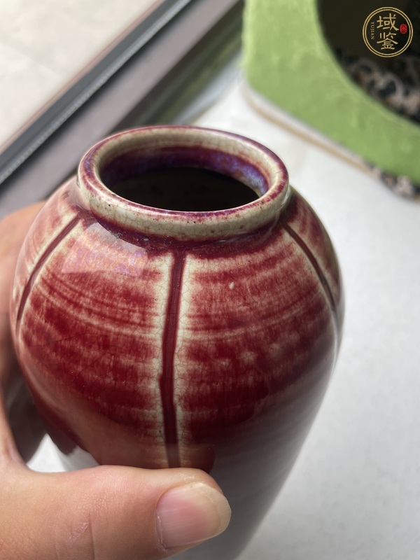 古玩陶瓷清中晚期 鈞紅釉瓶真品鑒賞圖