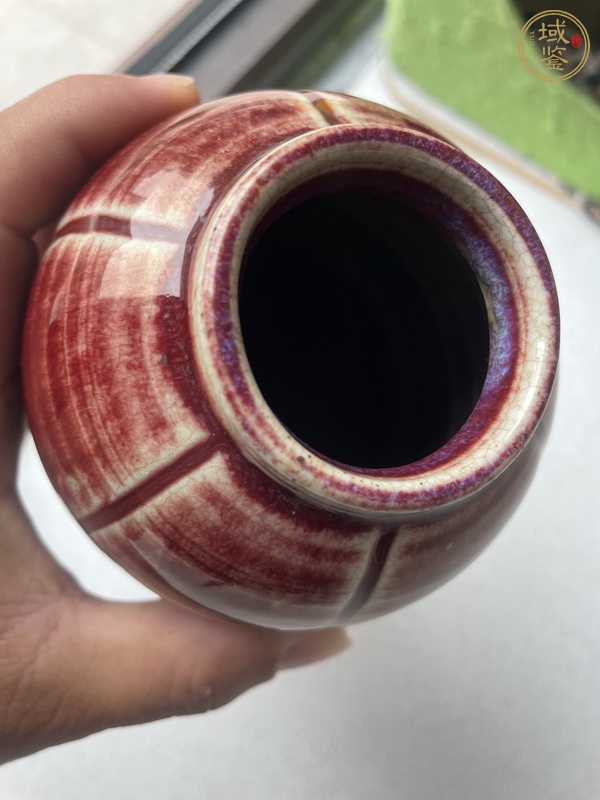 古玩陶瓷清中晚期 鈞紅釉瓶真品鑒賞圖