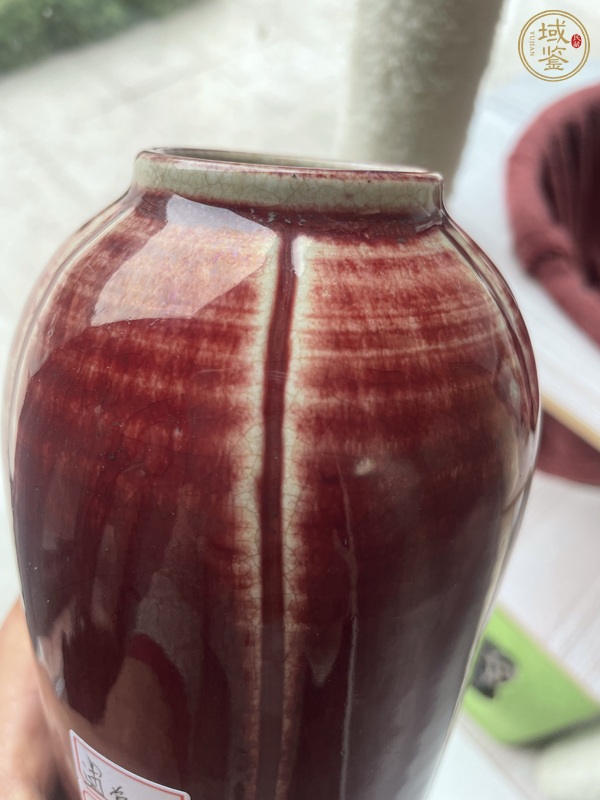 古玩陶瓷清中晚期 鈞紅釉瓶真品鑒賞圖