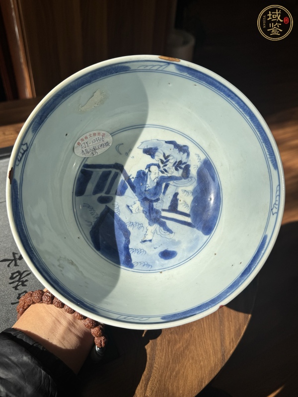 古玩陶瓷群仙祝壽圖青花碗真品鑒賞圖