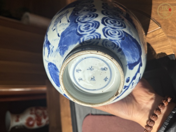 古玩陶瓷群仙祝壽圖青花碗真品鑒賞圖