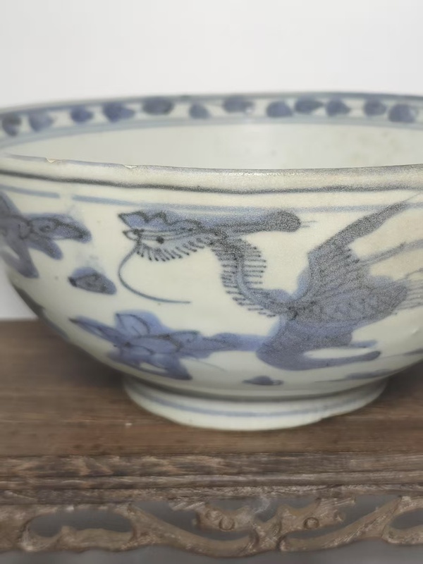 古玩陶瓷晚明青花龍鳳紋碗拍賣，當(dāng)前價(jià)格1980元