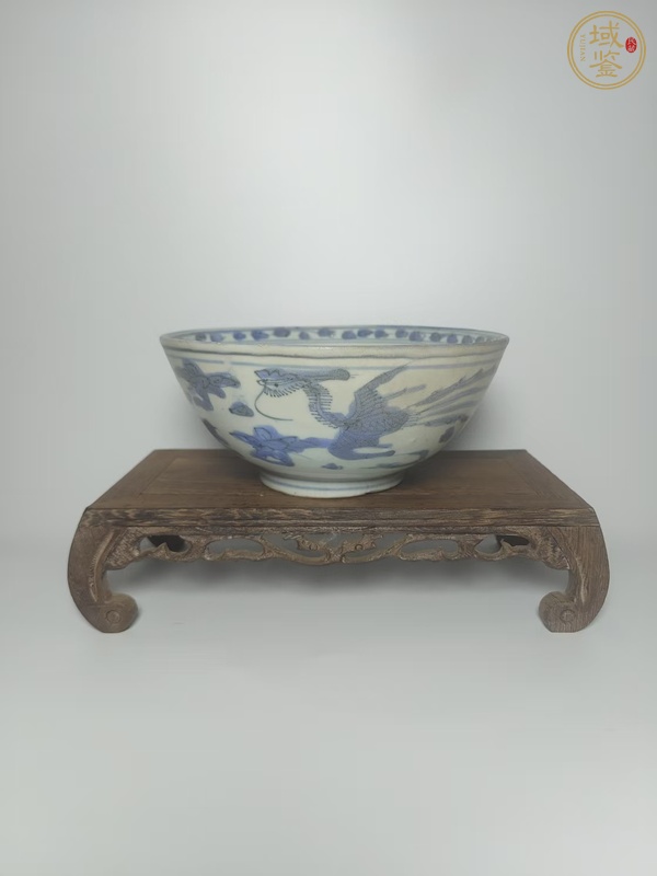 古玩晚明青花龍鳳紋碗真品鑒賞圖