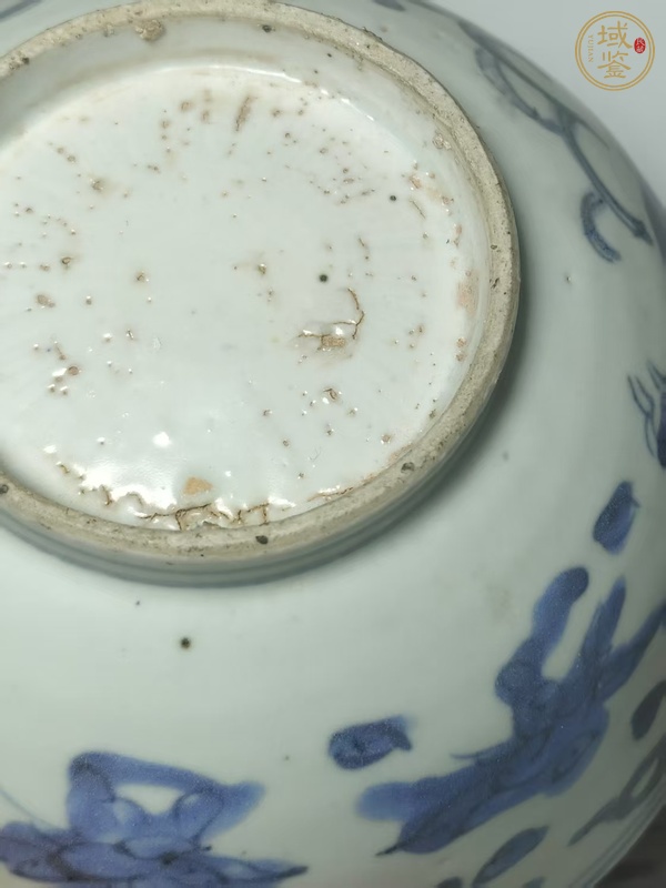 古玩陶瓷晚明青花龍鳳紋碗真品鑒賞圖