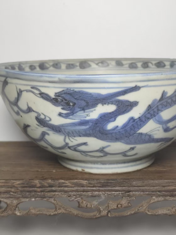古玩陶瓷晚明青花龍鳳紋碗拍賣，當(dāng)前價(jià)格1980元
