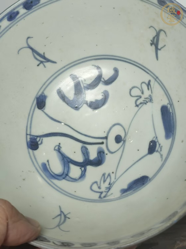 古玩陶瓷晚明青花龍鳳紋碗真品鑒賞圖