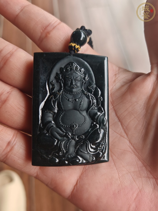 古玩天然翡翠雕“財神牌”真品鑒賞圖