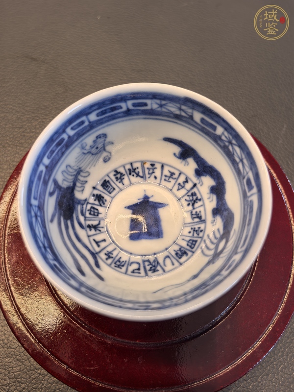 古玩陶瓷清中期青花杯真品鑒賞圖