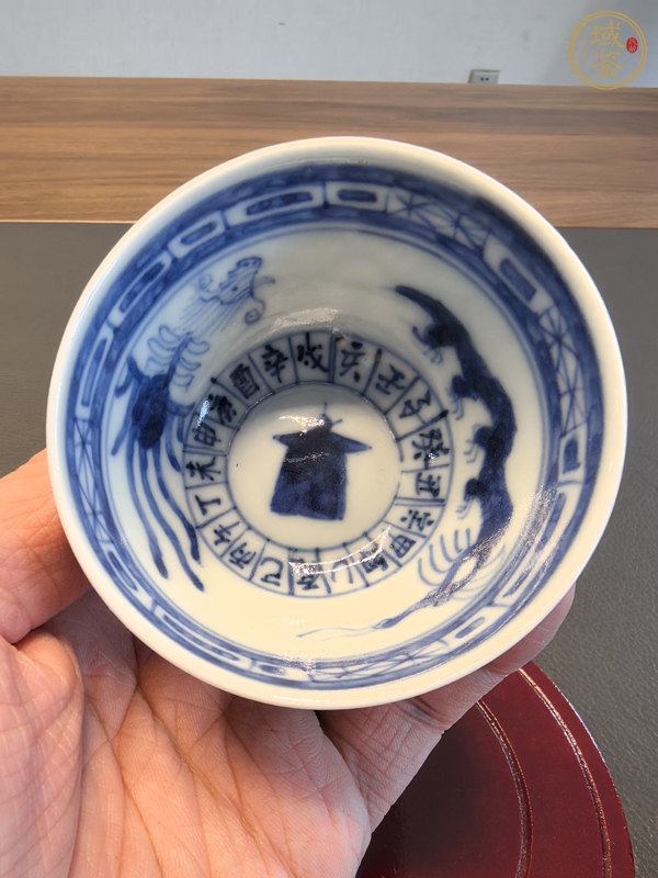 古玩陶瓷清中期青花杯真品鑒賞圖