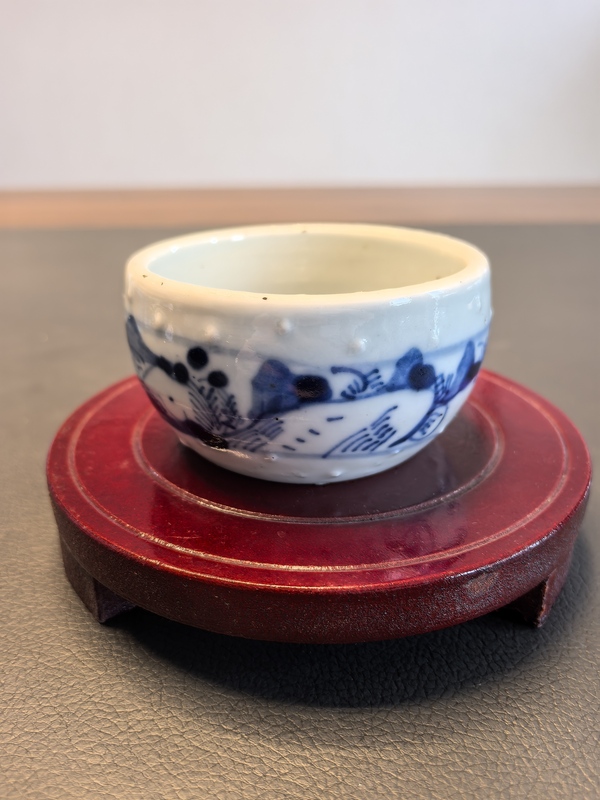 古玩轉(zhuǎn)賣(mài)道光青花鼓釘洗拍賣(mài)，當(dāng)前價(jià)格2007元