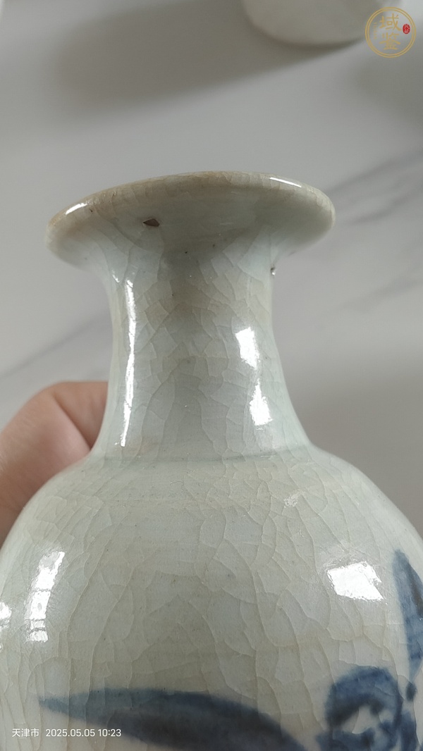 古玩陶瓷花卉紋青花瓶真品鑒賞圖