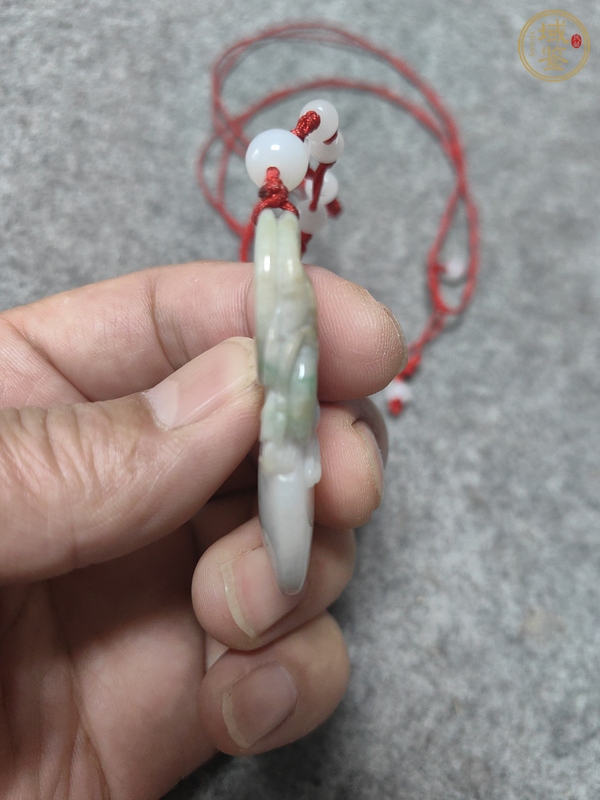 古玩玉器天然翡翠雕“龍紋掛件”真品鑒賞圖