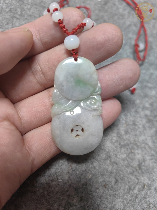 古玩玉器天然翡翠雕“龍紋掛件”真品鑒賞圖