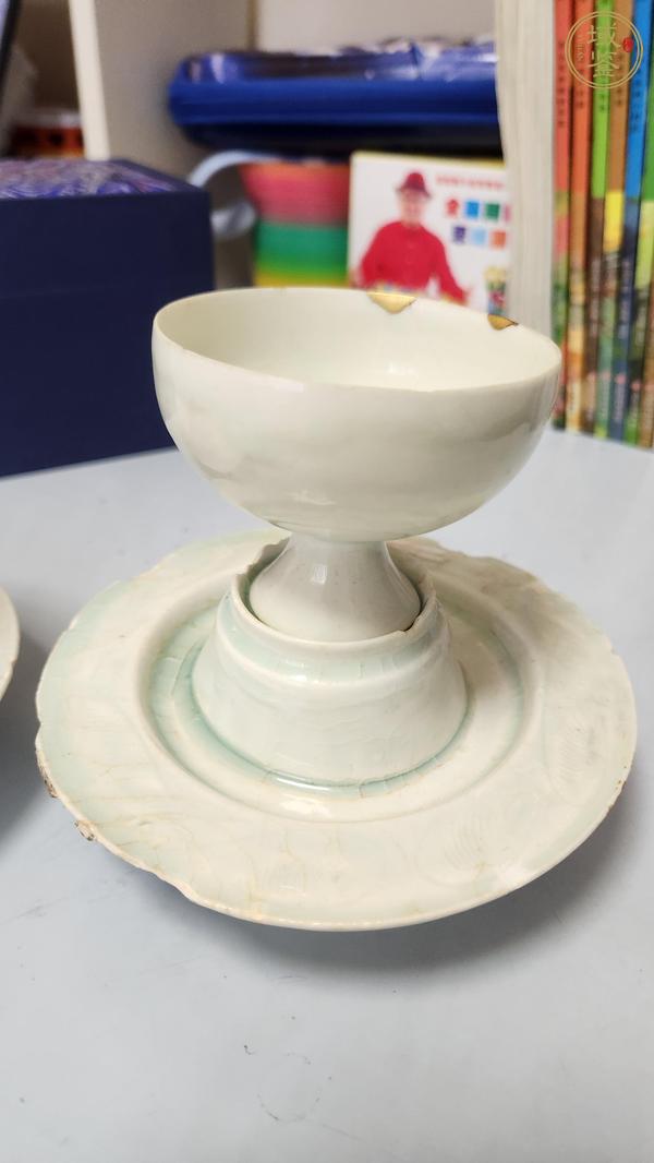 古玩陶瓷青白釉盞和托真品鑒賞圖
