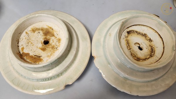 古玩陶瓷青白釉盞和托真品鑒賞圖