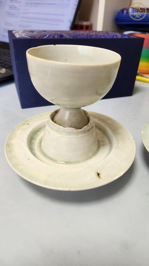 古玩陶瓷青白釉盞和托真品鑒賞圖