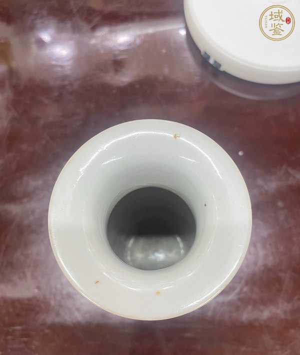 古玩陶瓷礬紅獅子詩文觀音瓶真品鑒賞圖