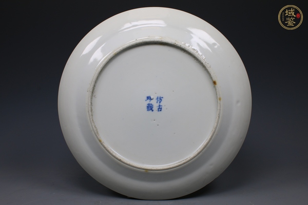 古玩陶瓷清中期·青花花卉紋盤真品鑒賞圖