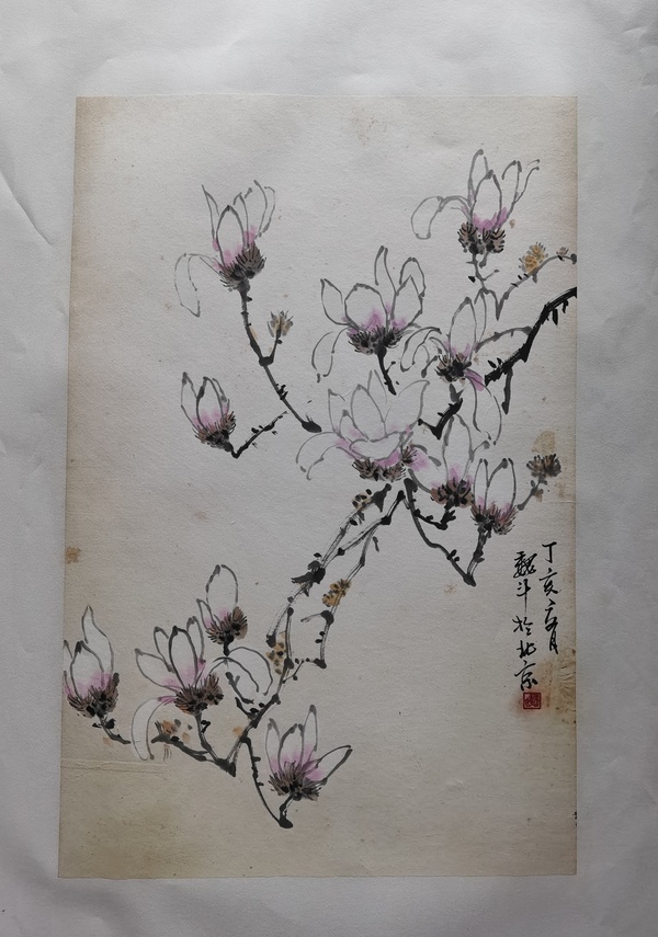 古玩字畫(huà)李苦禪大師入室弟子中央書(shū)畫(huà)院院士魏斗花卉拍賣(mài)，當(dāng)前價(jià)格899元