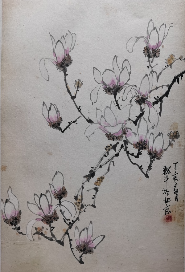 古玩字畫(huà)李苦禪大師入室弟子中央書(shū)畫(huà)院院士魏斗花卉拍賣(mài)，當(dāng)前價(jià)格899元