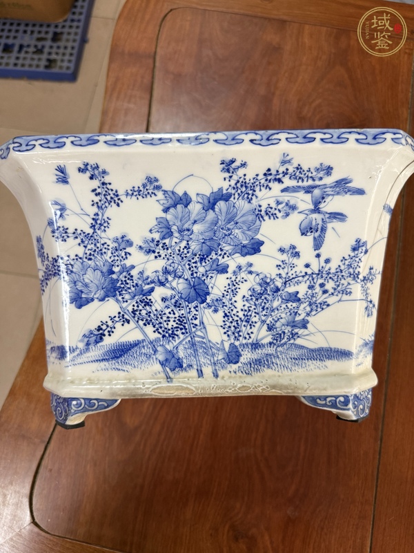 古玩花鳥紋青花花盆真品鑒賞圖