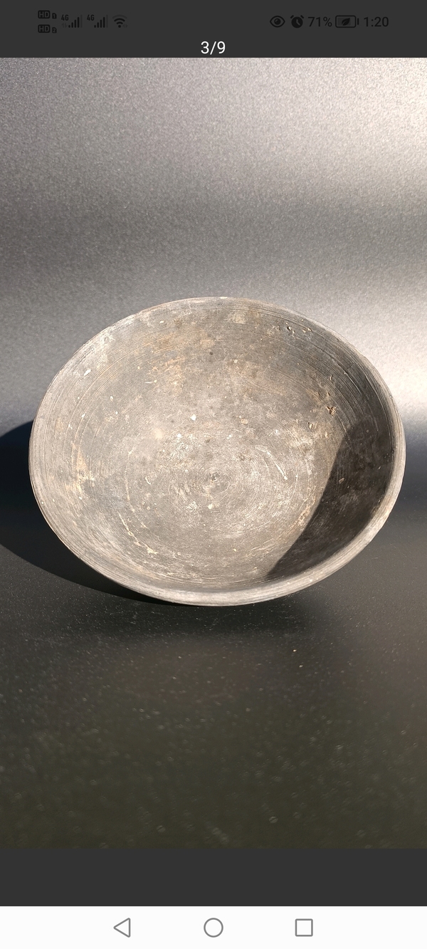 古玩陶瓷元~灰陶茶盞拍賣,當前價格58元
