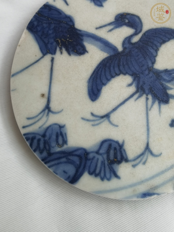古玩陶瓷鶴紋青花標本真品鑒賞圖