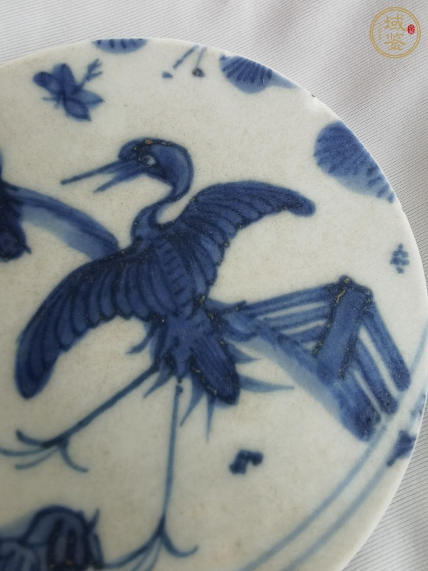 古玩陶瓷鶴紋青花標本真品鑒賞圖
