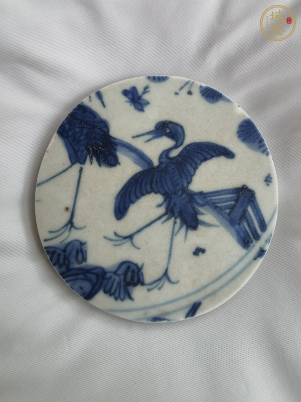 古玩陶瓷鶴紋青花標本真品鑒賞圖