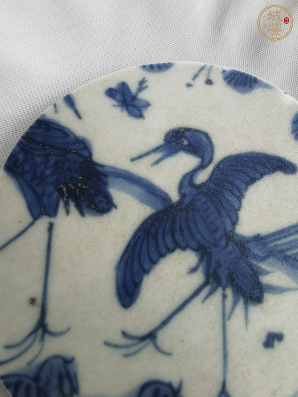 古玩陶瓷鶴紋青花標本真品鑒賞圖