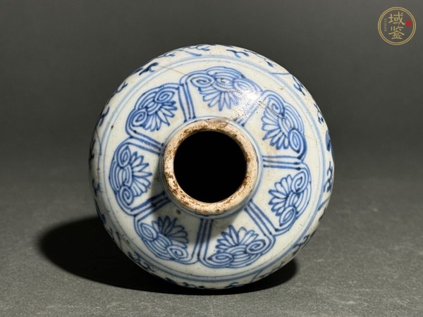 古玩陶瓷青花淡描花卉紋天字罐真品鑒賞圖