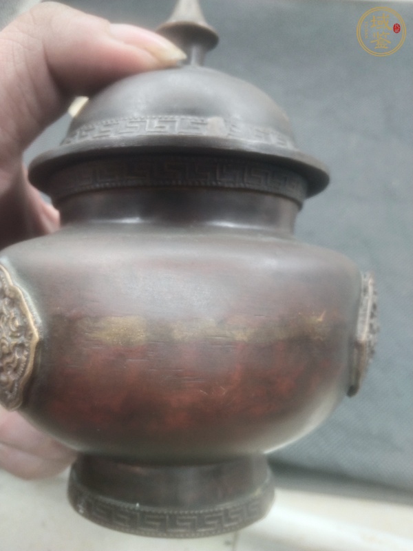 古玩雜項(xiàng)藏式紫銅蓋罐真品鑒賞圖
