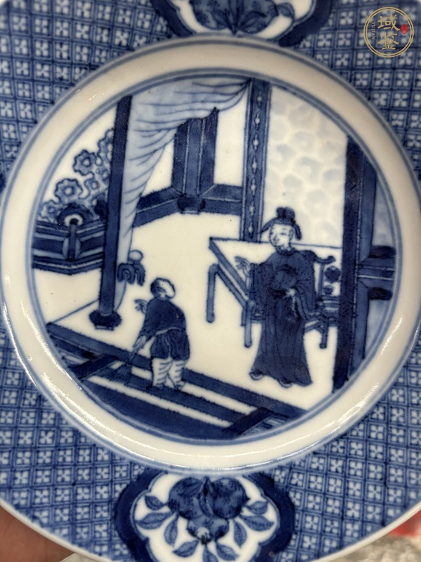 古玩陶瓷青花人物故事盤真品鑒賞圖