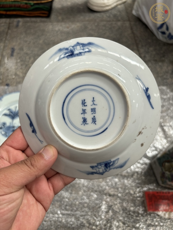 古玩陶瓷青花人物故事盤真品鑒賞圖