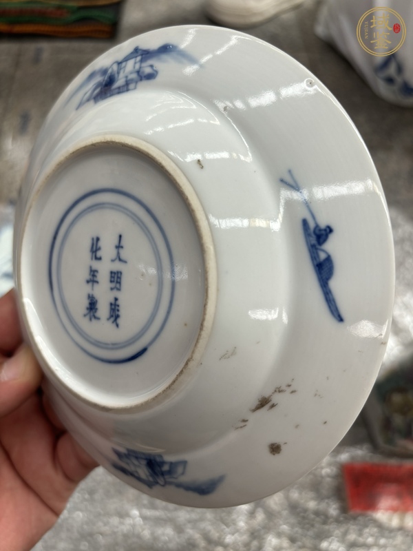 古玩陶瓷青花人物故事盤真品鑒賞圖