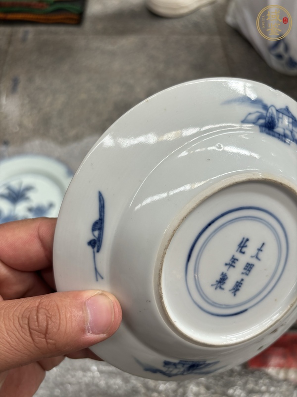 古玩陶瓷青花人物故事盤真品鑒賞圖