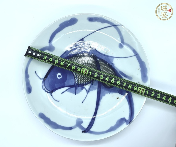 古玩陶瓷青花釉里紅魚盤真品鑒賞圖