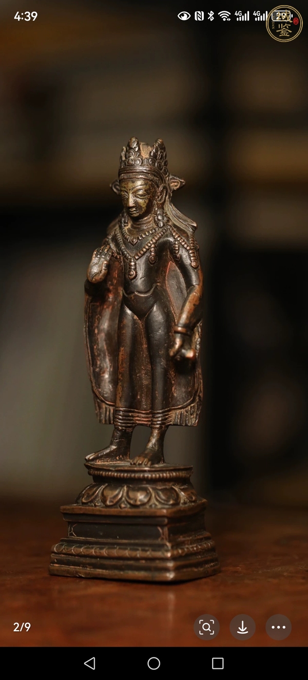 古玩銅器銅菩薩真品鑒賞圖