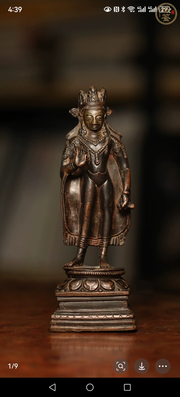 古玩銅菩薩真品鑒賞圖