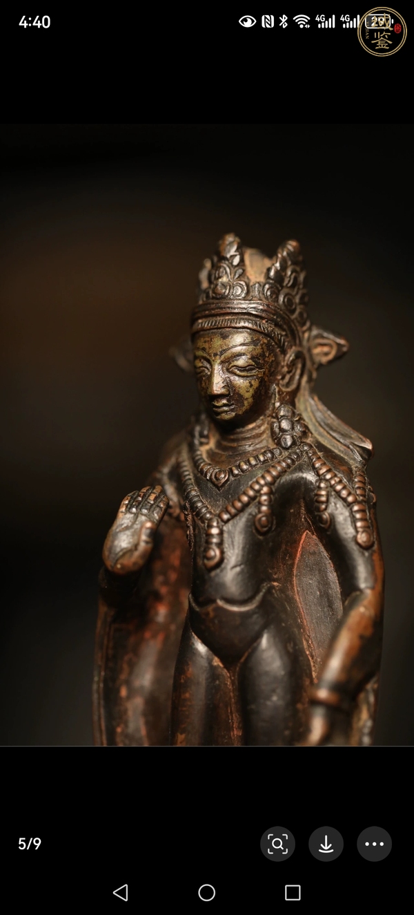 古玩銅器銅菩薩真品鑒賞圖