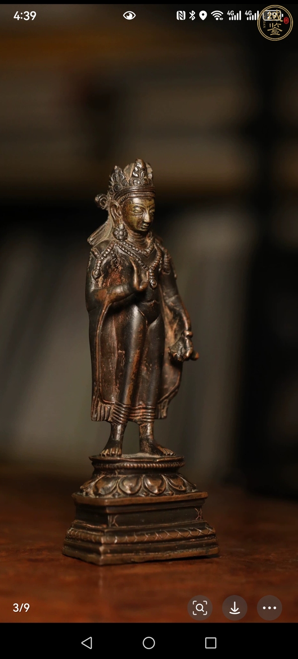 古玩銅器銅菩薩真品鑒賞圖