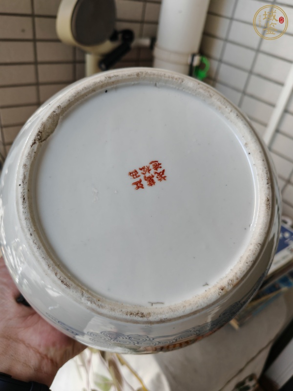古玩陶瓷粉彩人物故事紋粥罐真品鑒賞圖