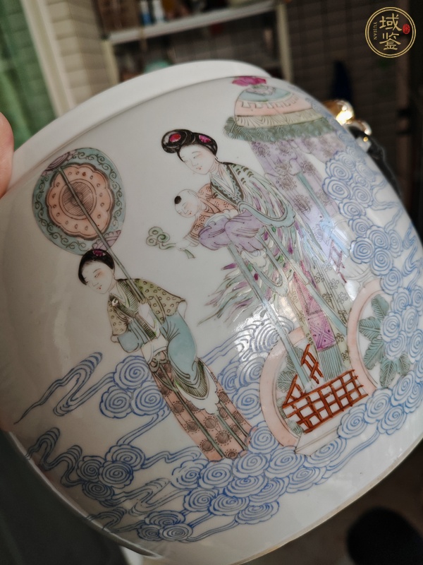 古玩陶瓷粉彩人物故事紋粥罐真品鑒賞圖