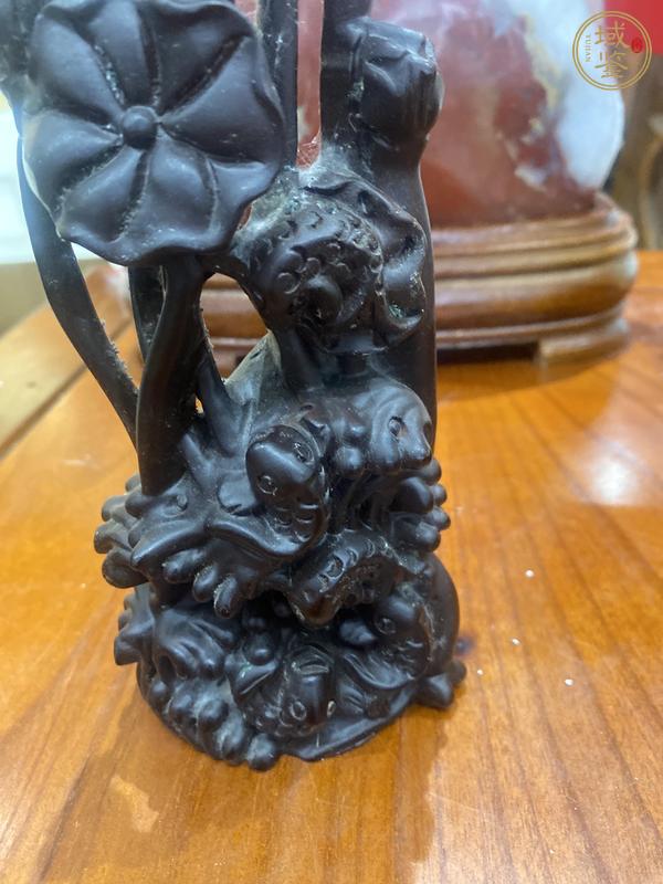 古玩雜項(xiàng)荷花鯉魚擺件真品鑒賞圖