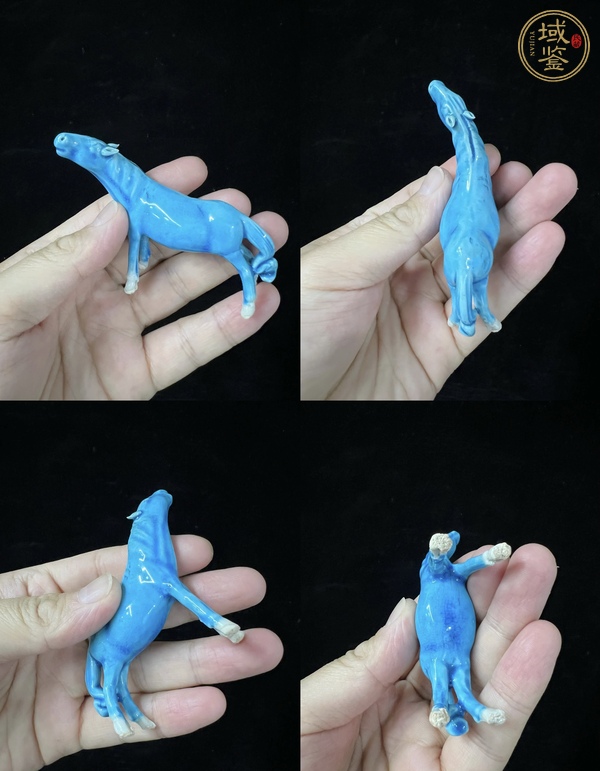 古玩陶瓷孔雀蘭釉瓷塑馬一套真品鑒賞圖