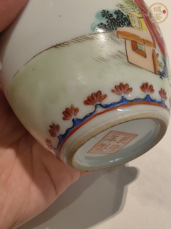 古玩陶瓷粉彩人物小罐真品鑒賞圖