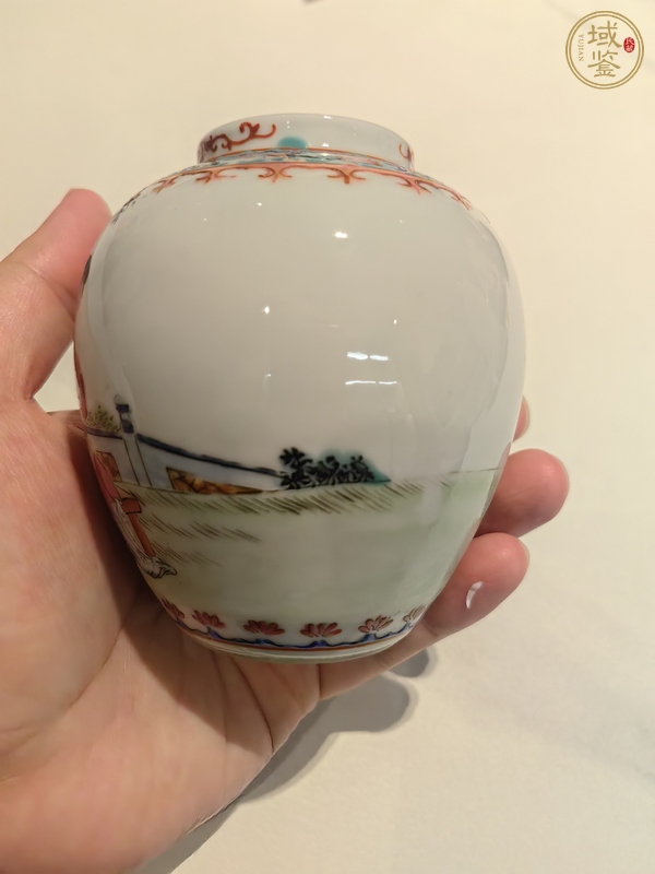 古玩陶瓷粉彩人物小罐真品鑒賞圖