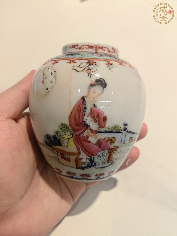 古玩陶瓷粉彩人物小罐真品鑒賞圖
