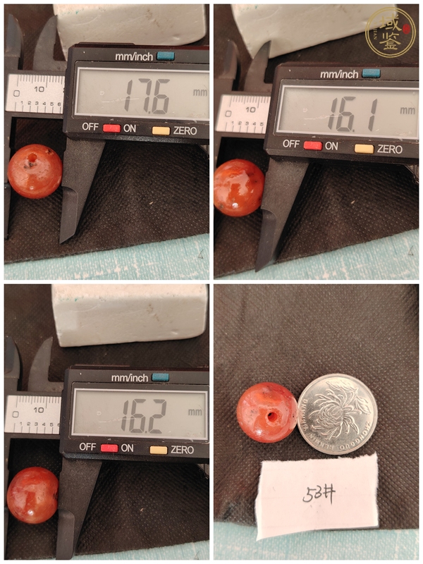 古玩玉器天然紅瑪瑙珠真品鑒賞圖