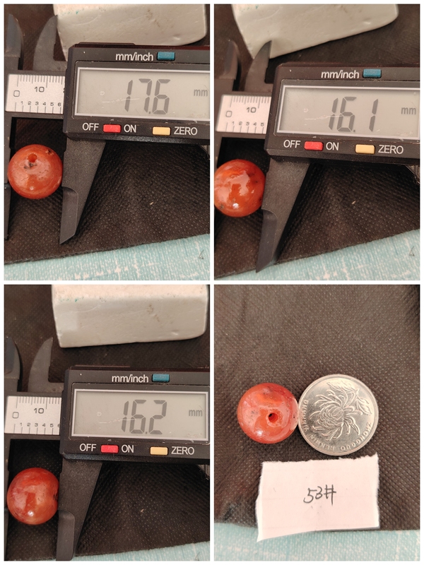 古玩玉器天然紅瑪瑙珠拍賣，當前價格68元